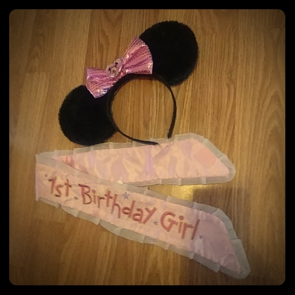 Birthday day body belt with Minnie ears